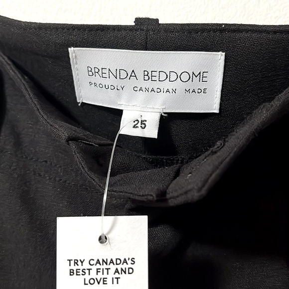 NWT BRENDA BEDDOME Linen Pant - Black - Size 25 - Picture 10 of 13